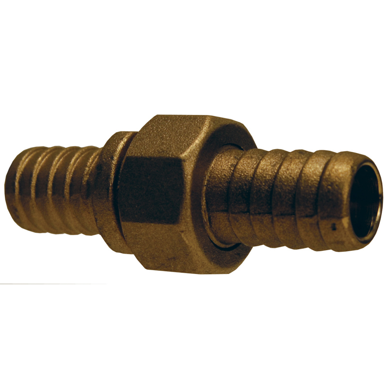 Complete Cast Coupling Brass w/Hex Nut 1/2 Barb X 3/4GHT CBC74 - SHORT SHANK